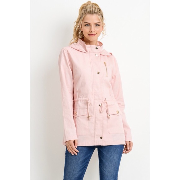 LAST ONE! Hooded Anorack Jacket - Blush - Picture 4 of 6